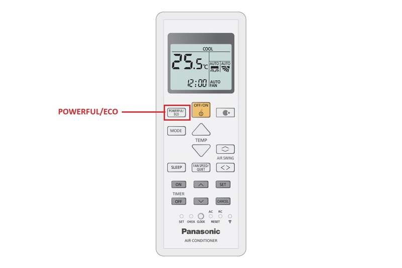 bật chế độ tiết kiệm điện cho máy lạnh panasonic
