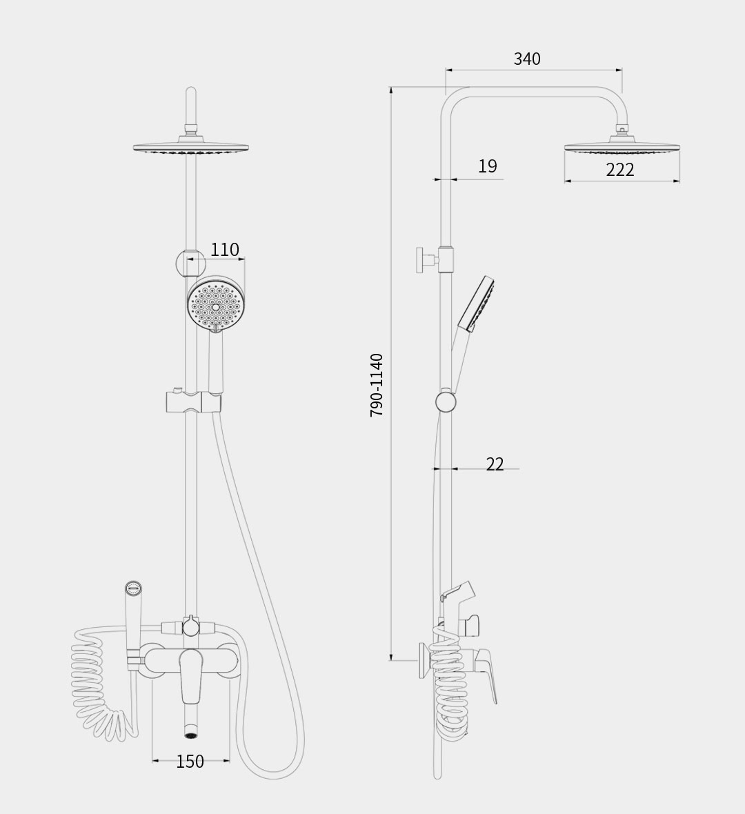 Bộ sen cây tắm DiiiB cao cấp DXLY001