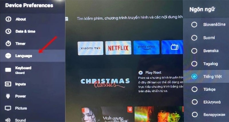 cài tiếng việt cho tivi xiaomi