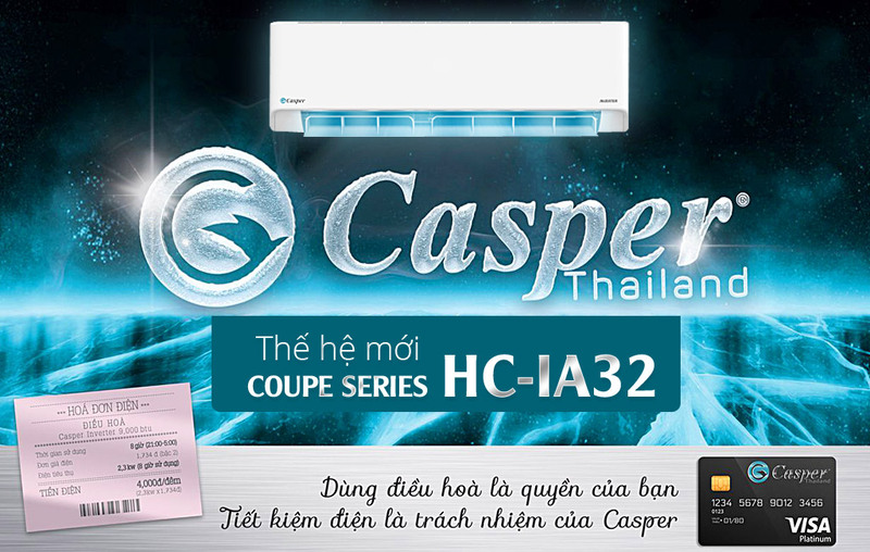 Điều hòa Casper 1 chiều 12000BTU Inverter GC-12IA32