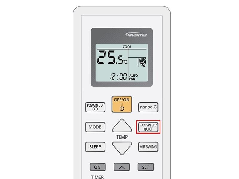 nút fan speed trên điều hòa panasonic