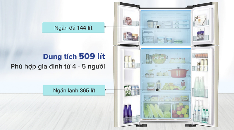 Tủ lạnh Hitachi Inverter 509 lít R-FW650PGV8 GBK