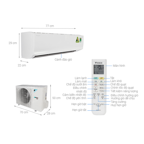 Máy lạnh 2 chiều Daikin Inverter 2.0 HP FTHF50RVMV 18000BTU